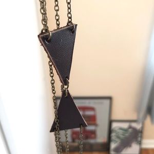 Brown leather triangle body chain